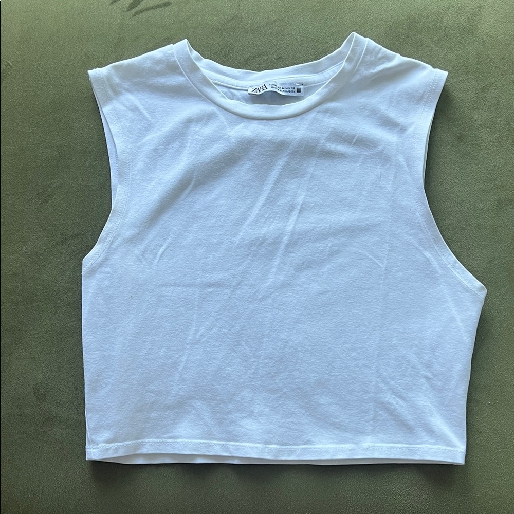 White Zara crop top